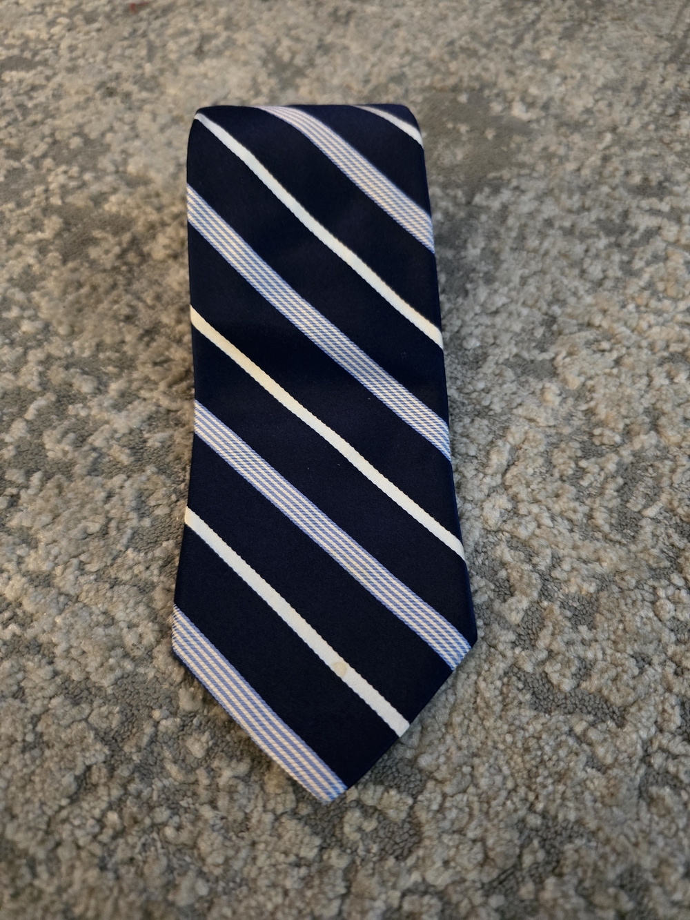 Brooks Brothers 100% Silk Striped Necktie Duo - Navy & Burgundy - Picture 5 of 7